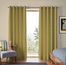 ORLA KIELY Jumbo Linear Stem, Sunflower, Eyelet Curtains 66"x90" (167x228cms)