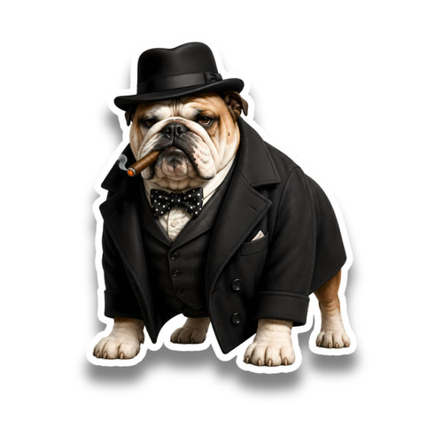 British bulldog puppy gangster - british,