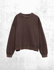 Ex HUSH Women’s Long Sleeve Grainne Open Back Sweatshirt in Chocolate