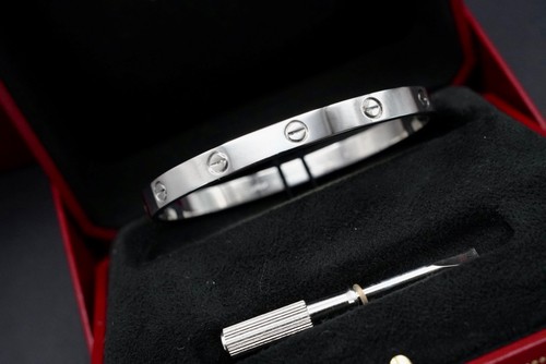 Cartier white gold plain love - white,