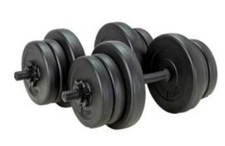 Bench, barbell and dumbells set