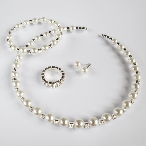 Pearl crystal silver prom - crystal,