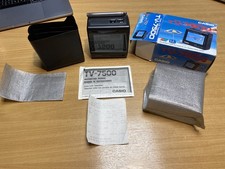 ?BOXED CASIO TV-7500 PORTABLE LCD COLOUR TV NEAR MINT RETRO COLLECTABLE RECEIPT