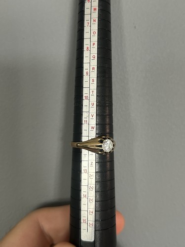 9ct gold gypsy ring with - 9ct,
