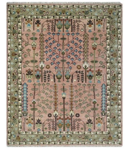 Lovely oushak wool rug hand - wool,