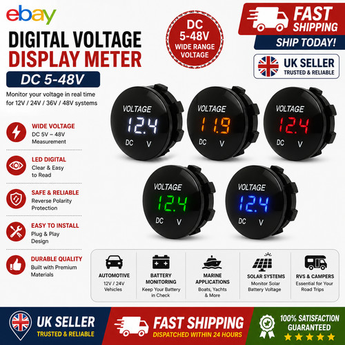 Led digital voltmeter panel - voltmeter,