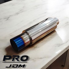 JDM 4" Burnt Tip Stainless Steel Exhaust 3" Inlet Universal For HKS Tomei Engine