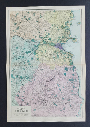 Antique 1903 map environs - antique,