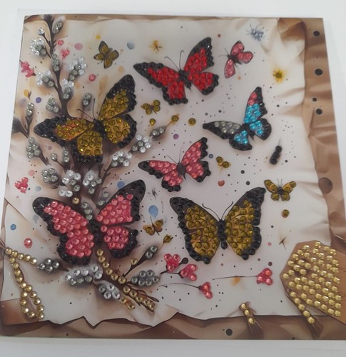 Butterfly flowers rhinestone - &,