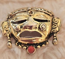 Face mask goldtone - face,