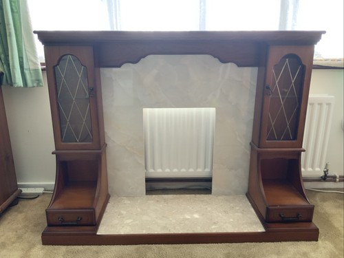 Brown wood fireplace 140cms - brown,