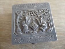 Chinese export silver  pill  box marked MAKERS MARK ON BACK