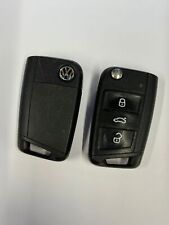 GENUINE VOLKSWAGEN 3 BUTTON REMOTE FLIP KEY FOB POLO GOLF ETC TESTED 5G0959752BA