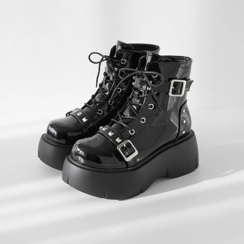 Studded darkness lace thick - lace-up,