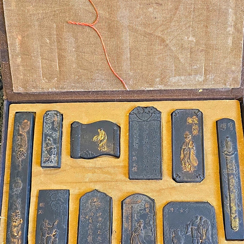Soot ink tablets - soot, vintage