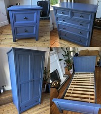 Set of boys bedroom furniture - Bed, Bedside table, Chest of drawers, Wardrobe
