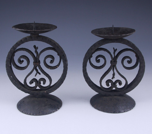 Art deco pair wrought iron - deco,