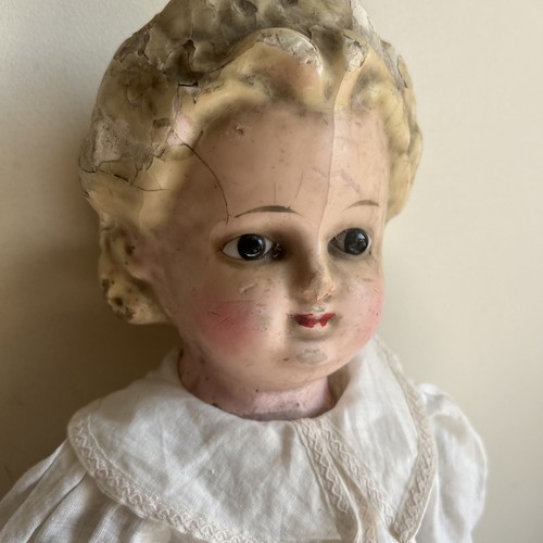 Pumpkin head wax doll - wax,