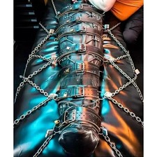 Leather sleepsack bondage - sleepsack, bag