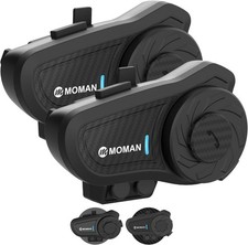 Moman H2Pro Motorcycle Helmet Intercom Communication System up to 1000m 2Pack
