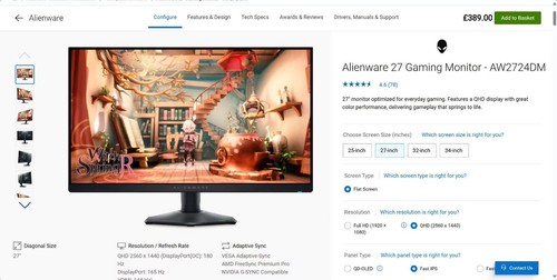 Alienware aw2724dm qhd ips - qhd,