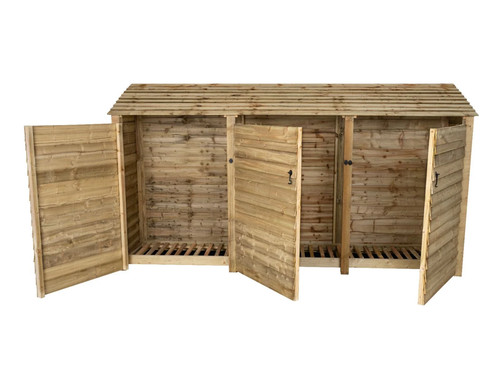 Wooden log store - log, doors