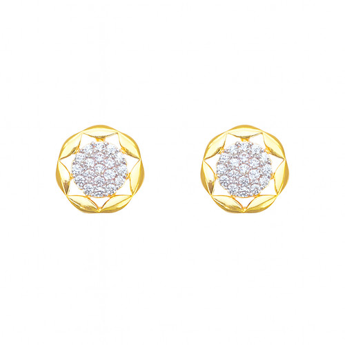 22ct gold floral - gold, stud