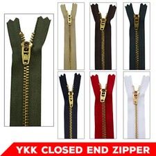Heavy Duty Zips Closed End YKK Metal Gold Teeth Zip for Jackets Jeans Zipper