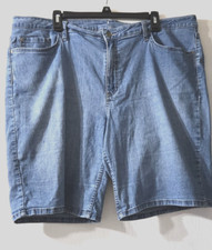 Nice Women's Lee Riders Medium Blue Jean Bermuda Shorts Size 20W Cotton blend