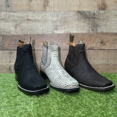 Men leather python print - men's,