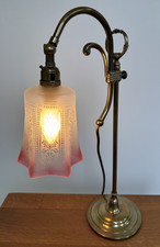 Original period table lamp in solid brass