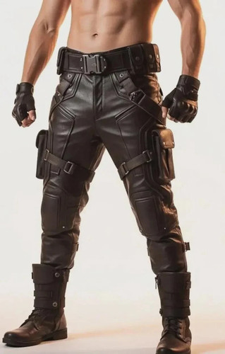 Tactical black leather - black, pants