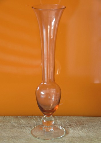 Orange clear glass bud vase - orange,