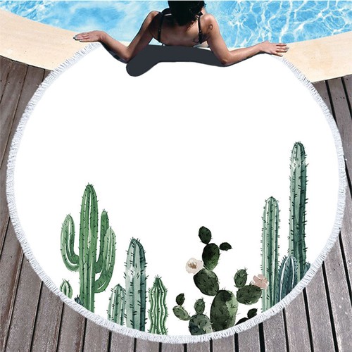 Round microfiber beach towel - round,