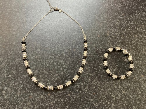 Black silver necklace - &,