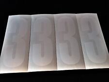 Set of 4 White Number 3 Novice