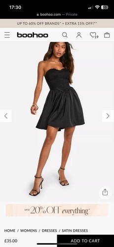 Boohoo black lace satin - boohoo,