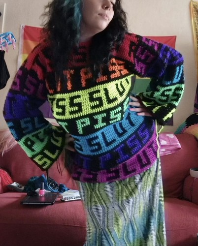 Hand made rainbow piss - hand, slut