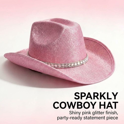 1pc sparkly western - sparkly, hat