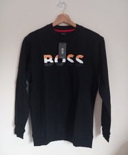 Hugo Boss Men's Jumper & Sweatshirt Size L Colour Black 100% Cotton Long Sleeve
