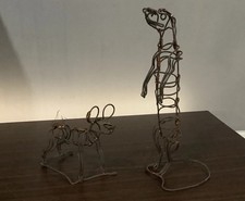Wire Sculptures, Meerkat & Painted Dog, African Snare Art Ornaments