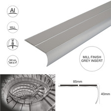 Anti Slip Bullnose Stair Nosings 85x 40mm Step Nosing Edge Profile 3.22m