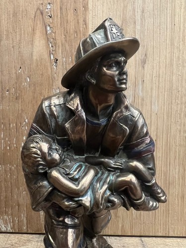 Firefighter with child cold - with,