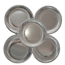 12-60pk Gold Silver Paper Plates 9 Inch Round Disposable Party Tableware Events