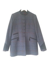 Welligogs Wool Blend Knightsbridge Jacket Uk 16 Blue Check Country Riding Luxury