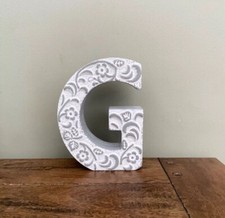 NEXT Vintage Carved Letter G Ornament Alphabet Monogram - Brand New