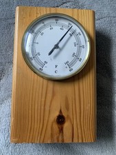 Pine Cased Mantle Thermometer Made In Germany Vintage Working VGC Collectable