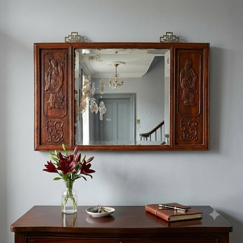 Antique mirror exotic wood - mirror,