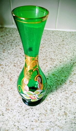 Vintage bohemian glass bud - vintage,