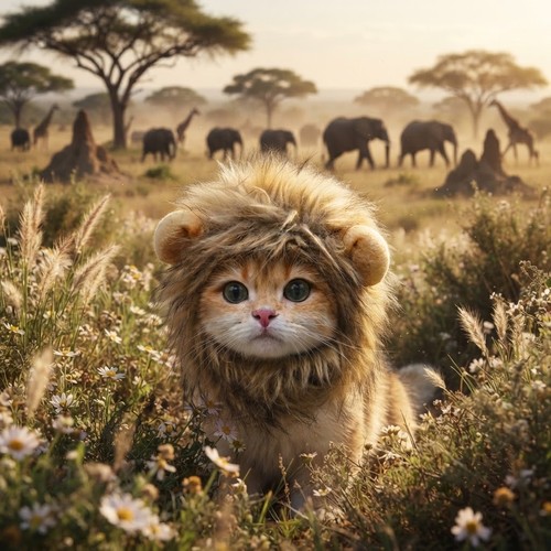 Funny pet lion mane - pet,